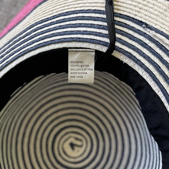 Striped Sun Hat Pink White Navy NWOT main image 7